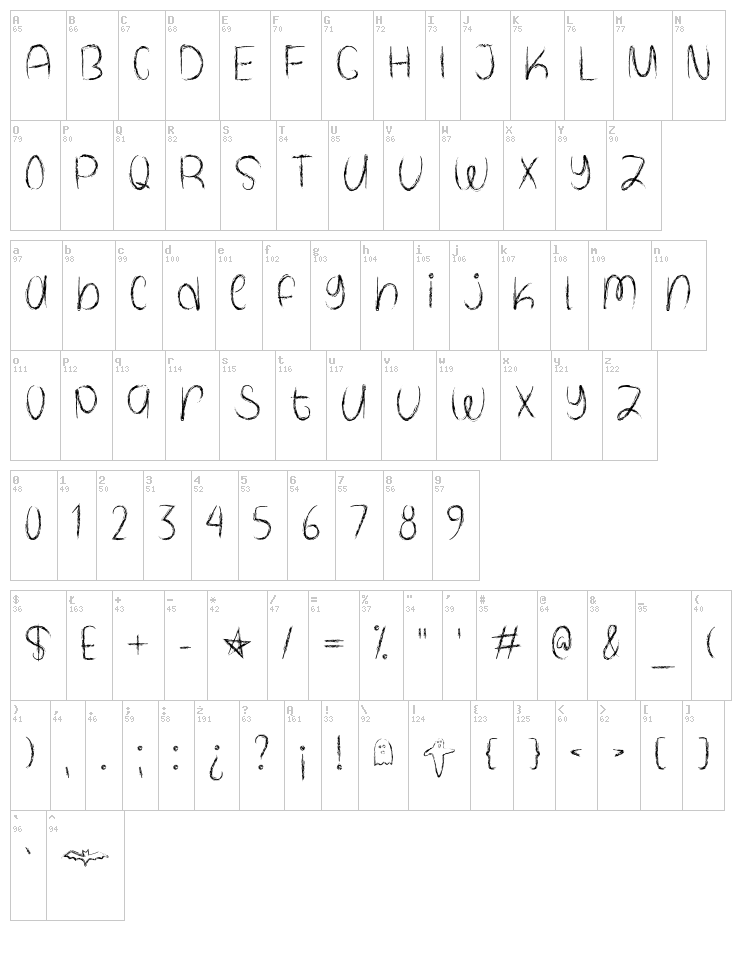 Spooky Halloween font map